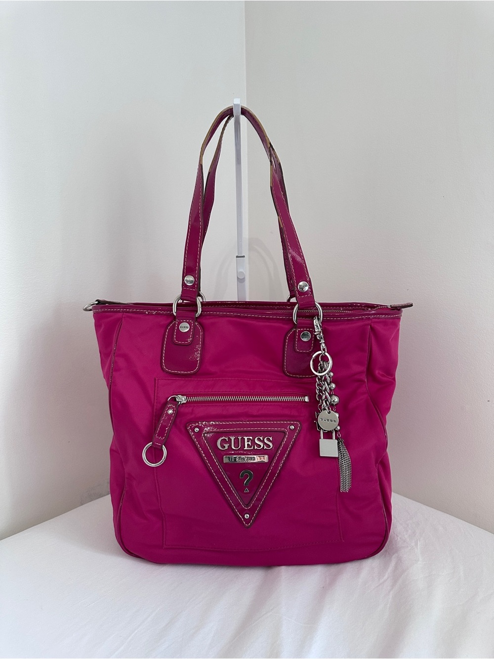 GUESS Y2K Nylon Shopper Tote Bag